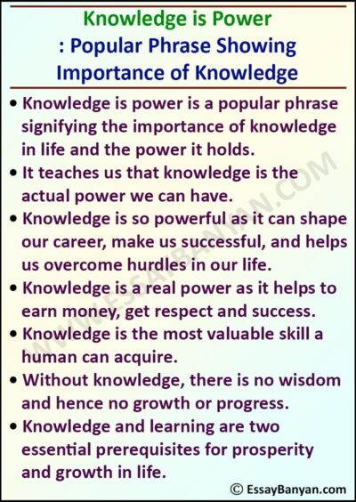 write an essay knowledge is power