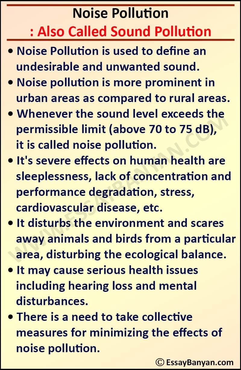 short note on noise pollution