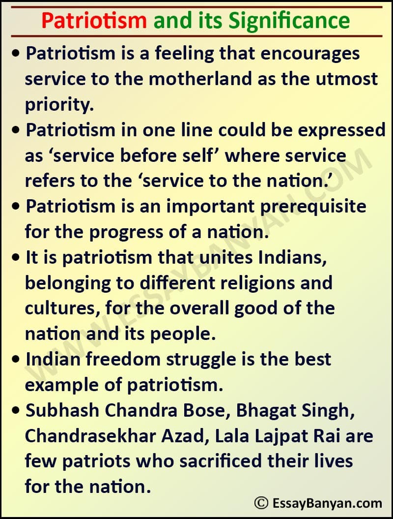 Essay on Patriotism