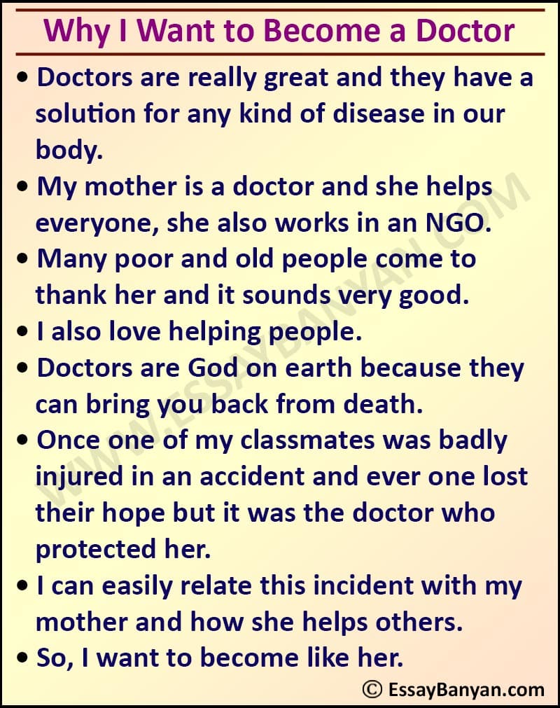 Essay on I Want to Become a Doctor