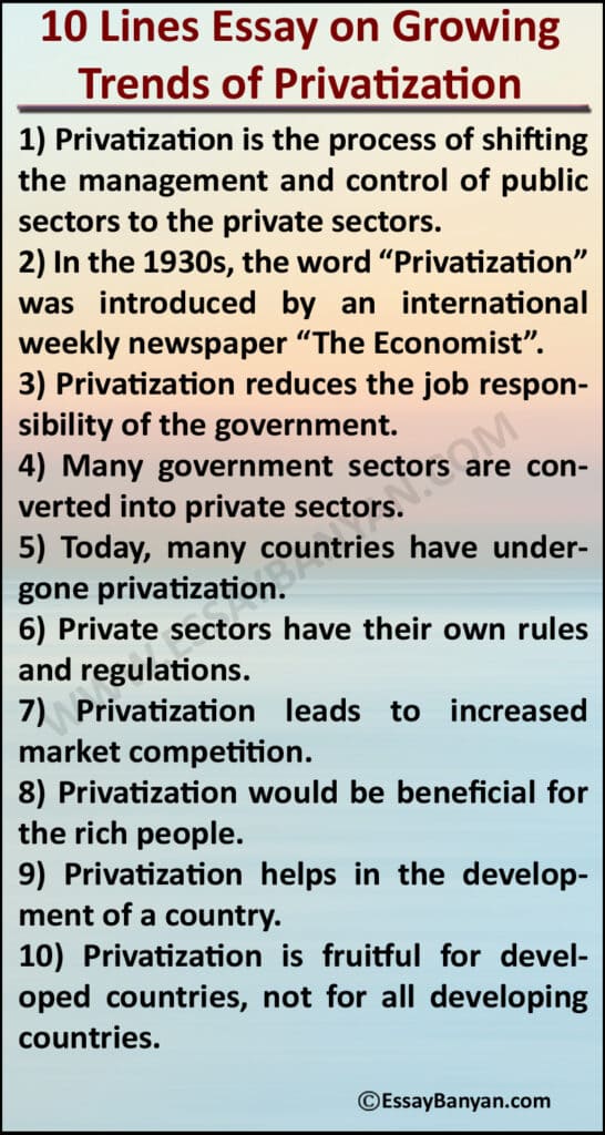 Essay on Growing Trends Of Privatization