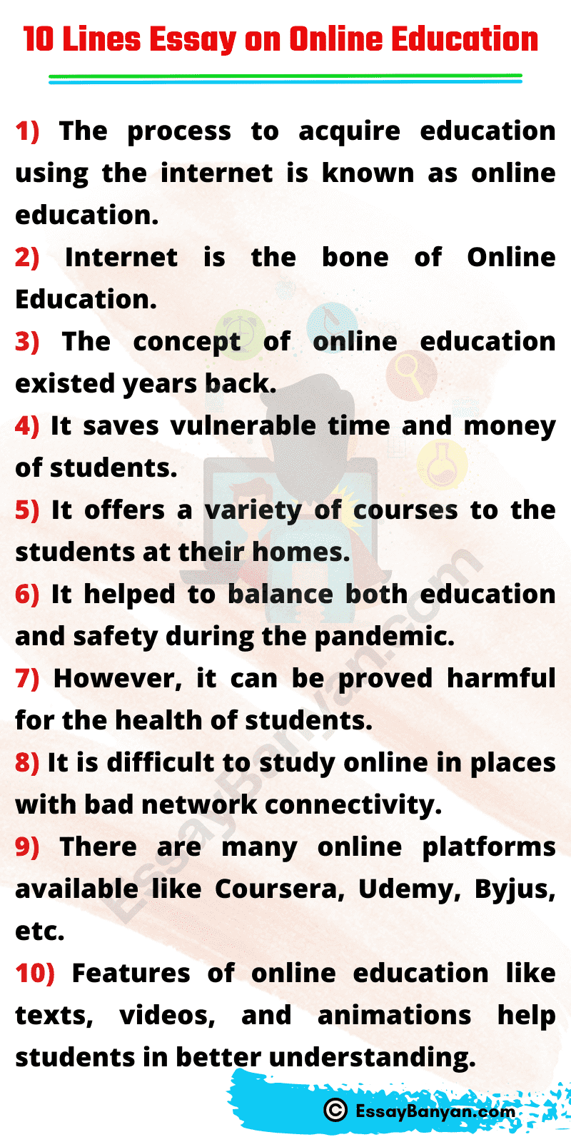 online education essay in english 100 words